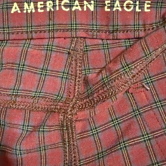 American Eagle Women’s Red Maroon Ne(X)t Level High Waisted Plaid Mini Skirt 14 - Picture 4 of 10